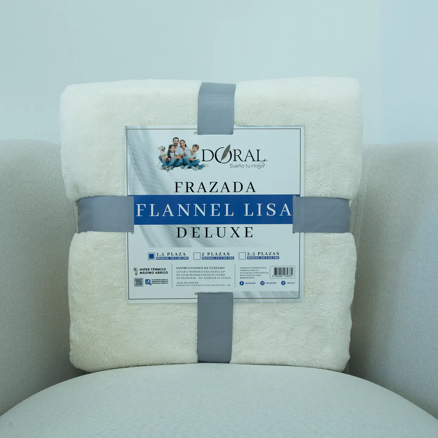 FRAZADA FLANNEL LISA 1.5PL COMERCIAL DORAL FRFLLI15 2
