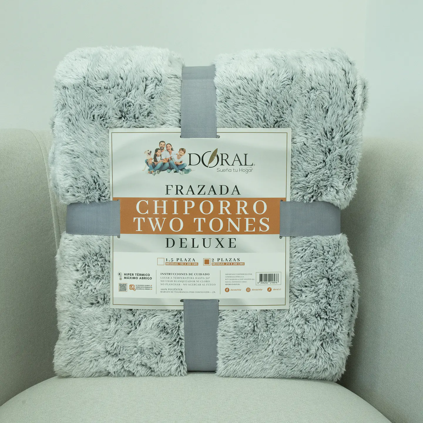 FRAZADA CHIPORRO 2PZAS TWO TONES COMERCIAL DORAL FRCHIP20 14