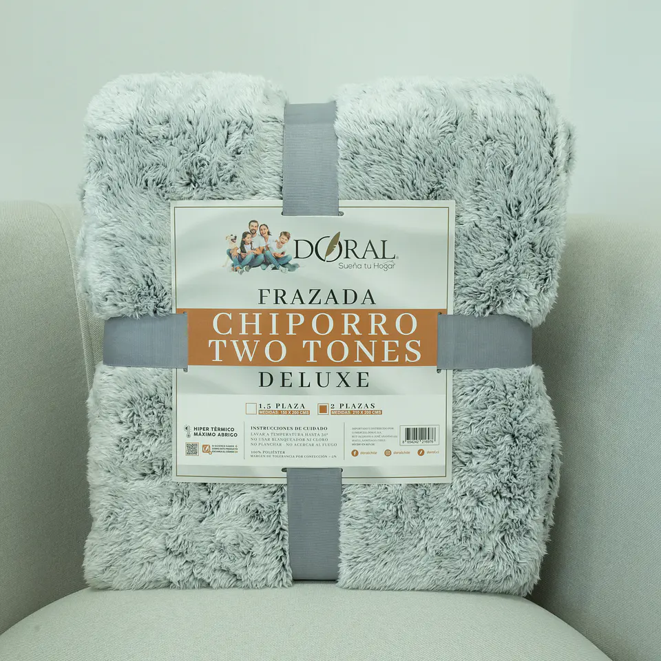 FRAZADA CHIPORRO 2PZAS TWO TONES COMERCIAL DORAL FRCHIP20 14
