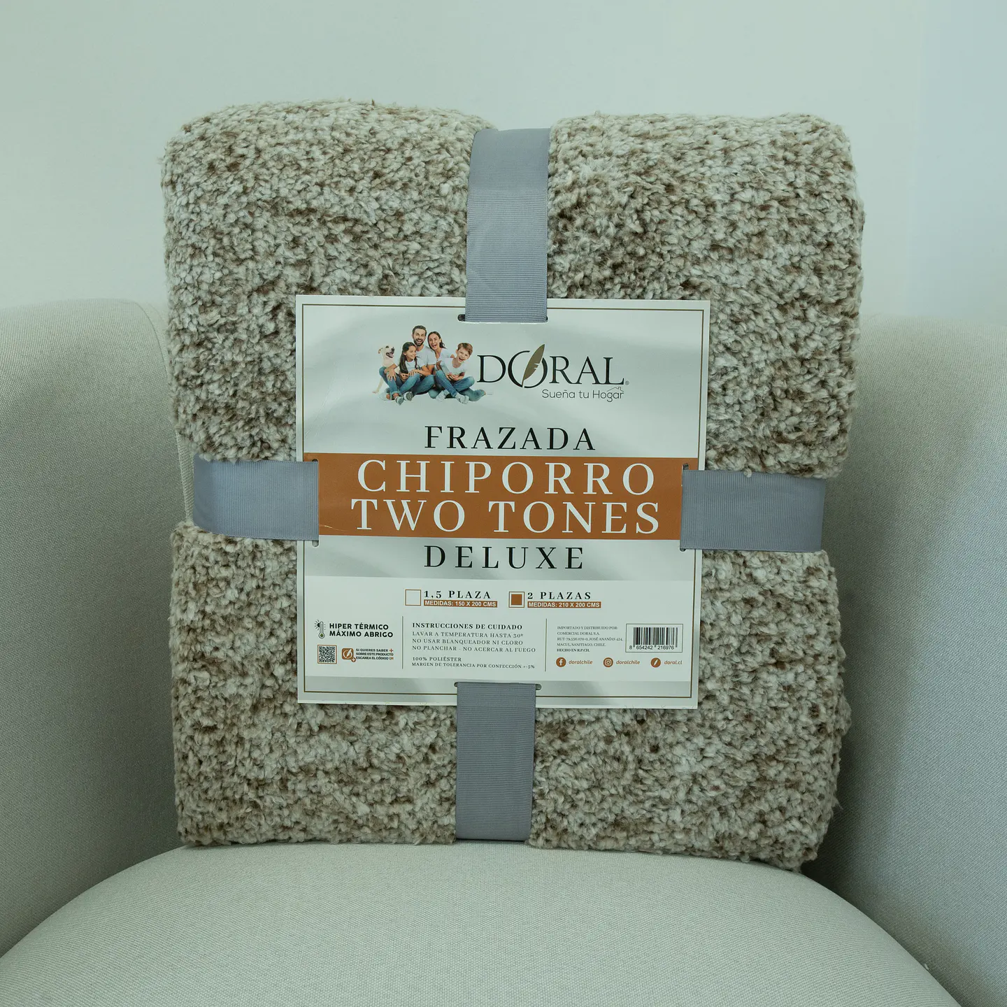 FRAZADA CHIPORRO 2PZAS TWO TONES COMERCIAL DORAL FRCHIP20 31