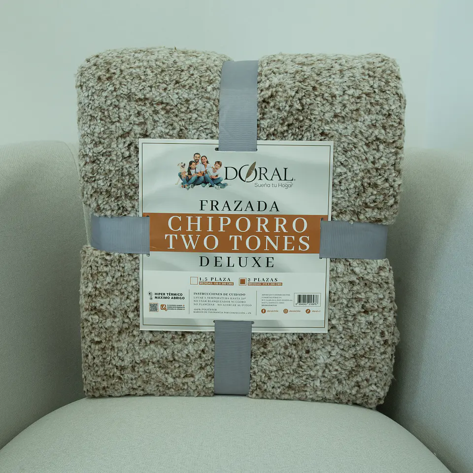 FRAZADA CHIPORRO 2PZAS TWO TONES COMERCIAL DORAL FRCHIP20 31