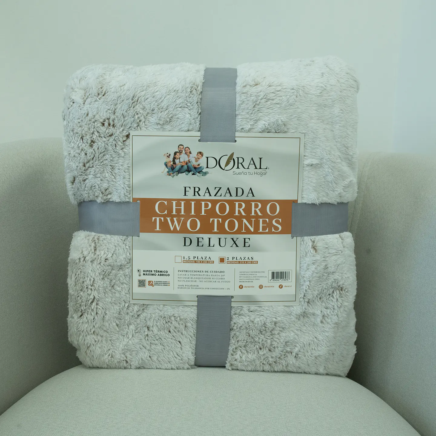 FRAZADA CHIPORRO 2PZAS TWO TONES COMERCIAL DORAL FRCHIP20 40