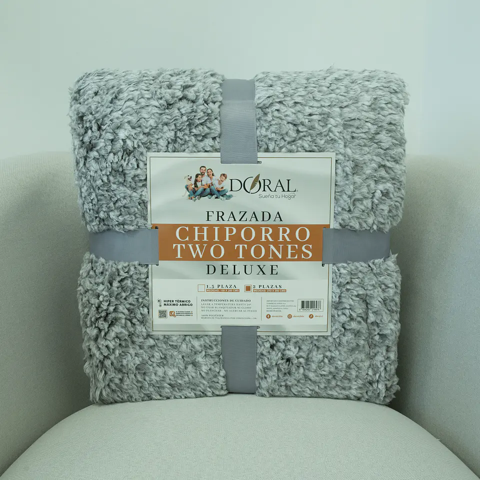 FRAZADA CHIPORRO 2PZAS TWO TONES COMERCIAL DORAL FRCHIP20 44