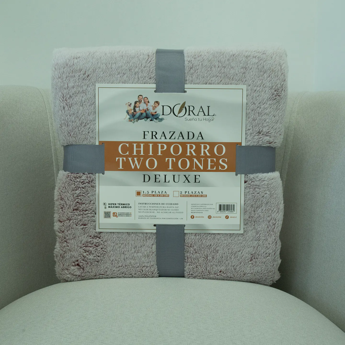 FRAZADA CHIPORRO 1.5PZAS TWO TONES COMERCIAL DORAL FRCHIP15 18