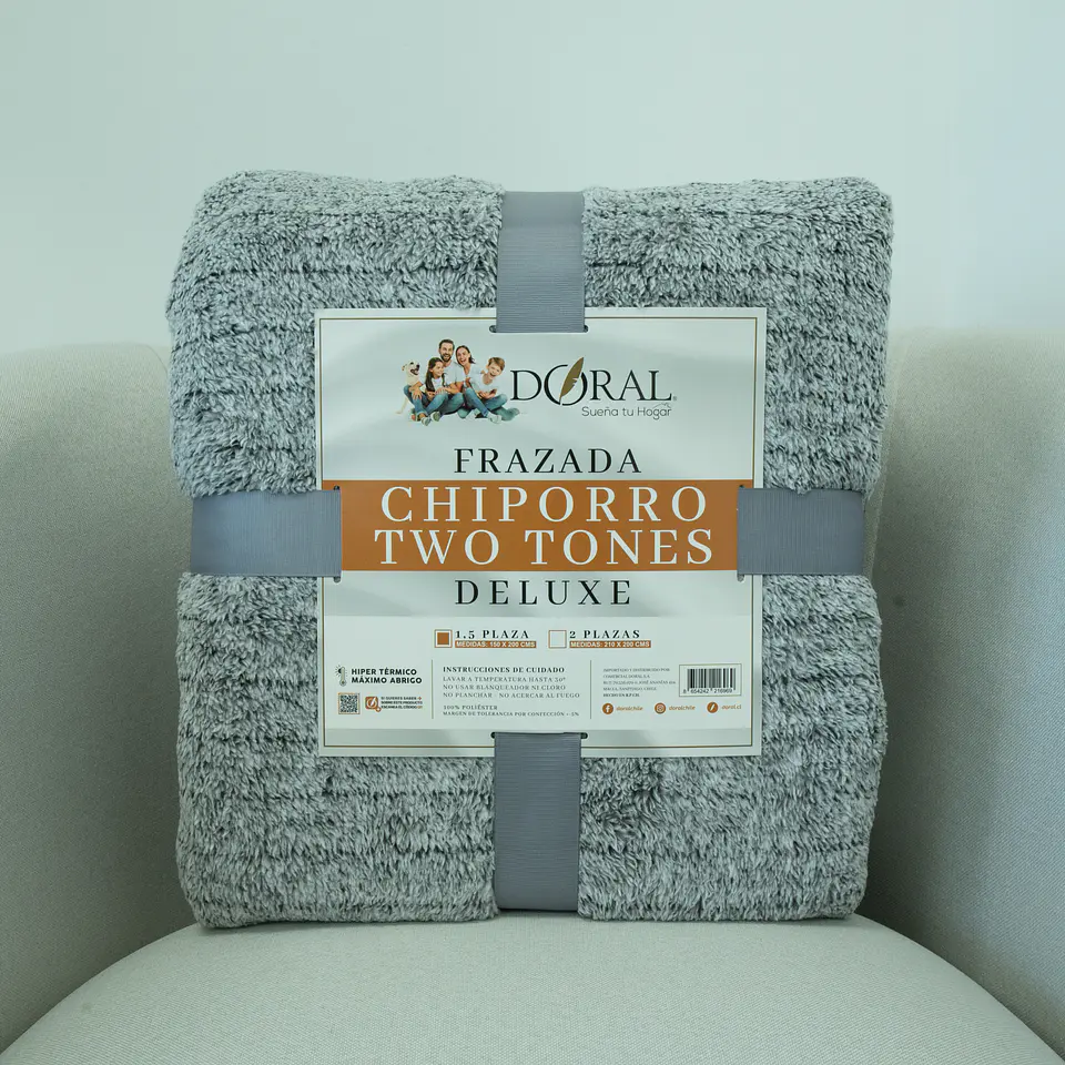 FRAZADA CHIPORRO 1.5PZAS TWO TONES COMERCIAL DORAL FRCHIP15 31