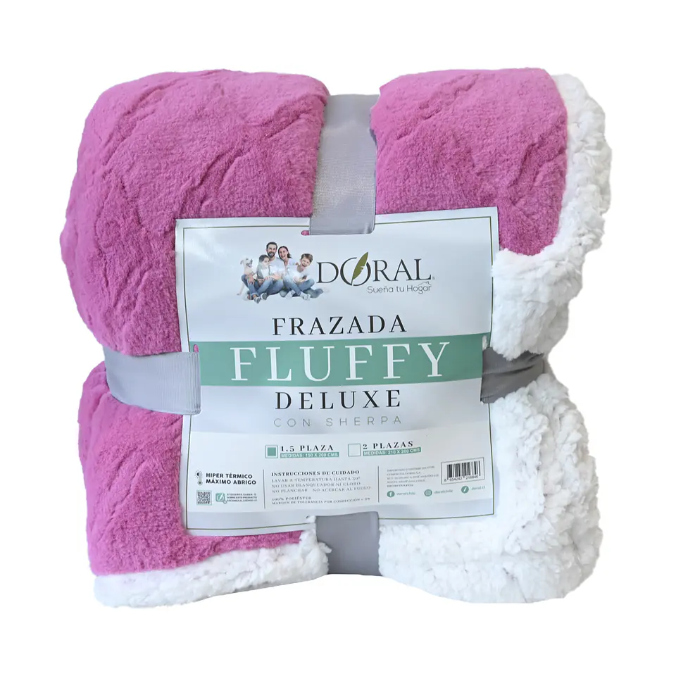FRAZADA FLUFFY SHERPA 1.5PZA COMERCIAL DORAL FRFLUFF15 12