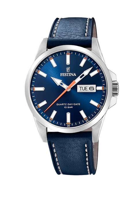 RELOJ HOMBRE CUERO DOBLE CALENDARIO FESTINA 20358-3