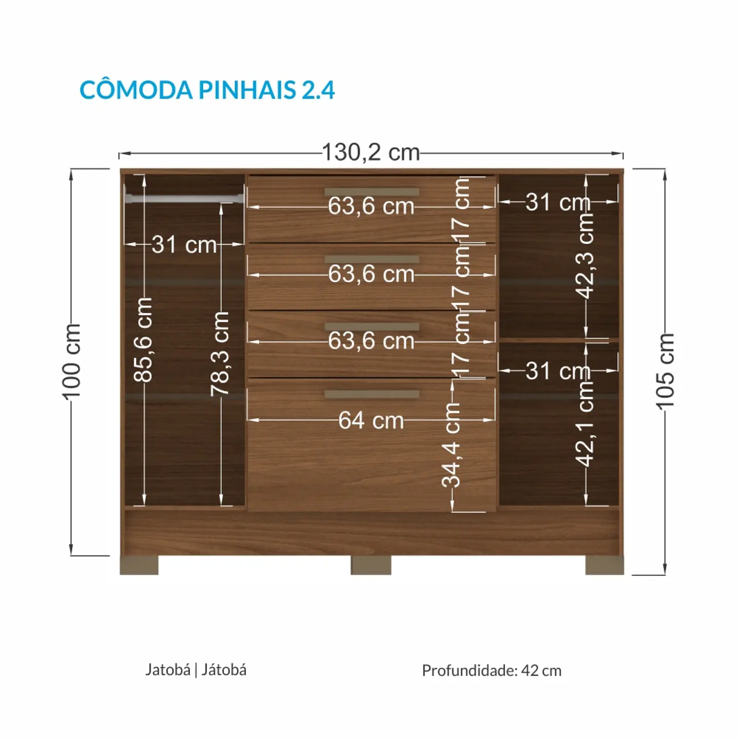 Cómoda Master Jatobá/Grafito MB Onessta 20502948 2