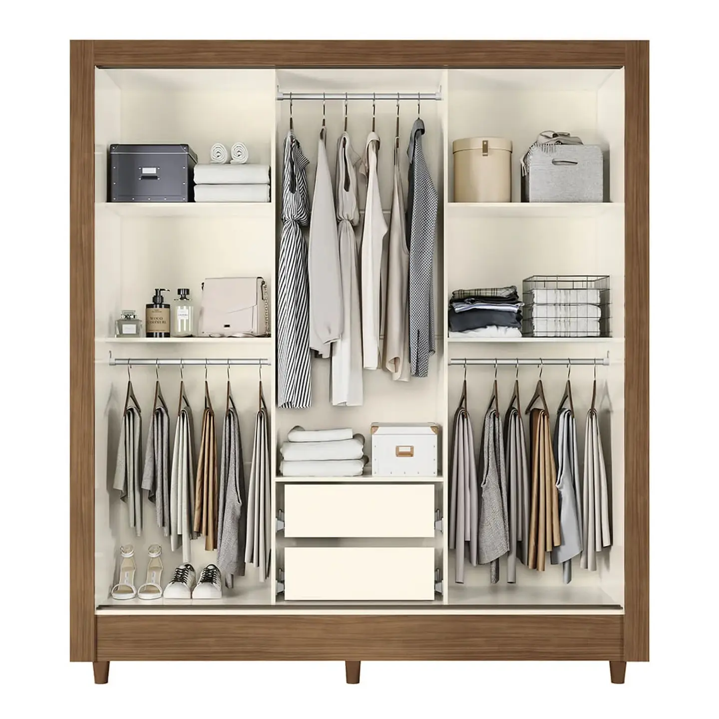 Closet Francia 3.2 c/Espejo Jequitibá/Off White MB Onessta 20304043 2
