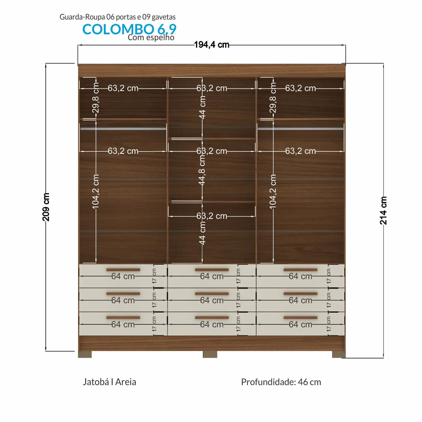 Closet Morretes 3.9 Jatobá/Arena MB Onessta 20409043 3