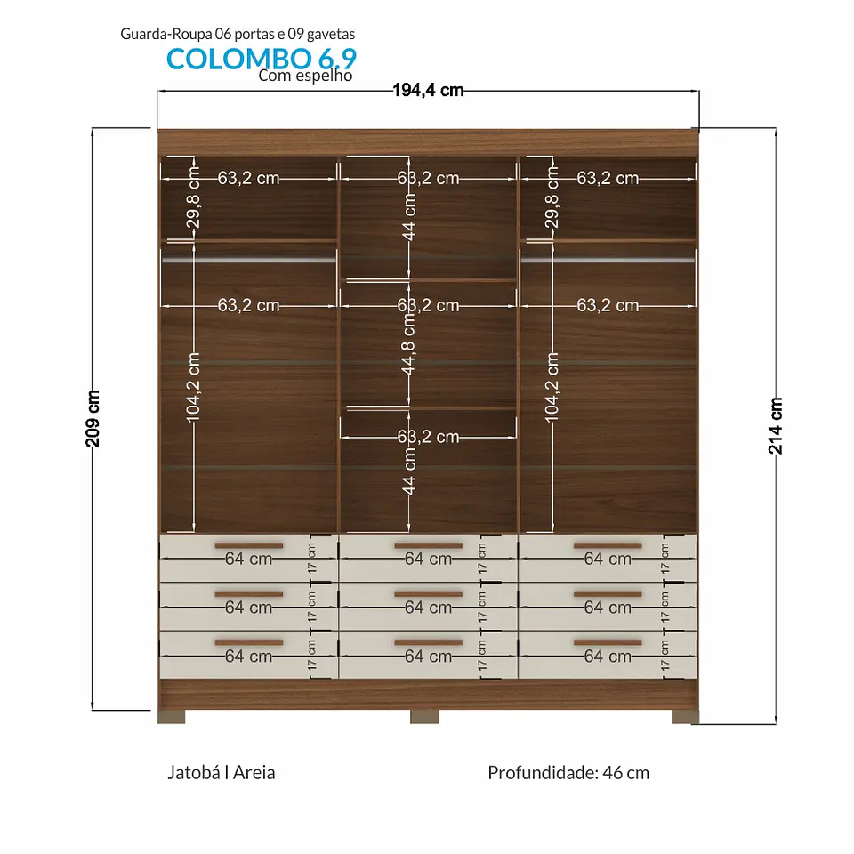 Closet Morretes 3.9 Jatobá/Arena MB Onessta 20409043 3