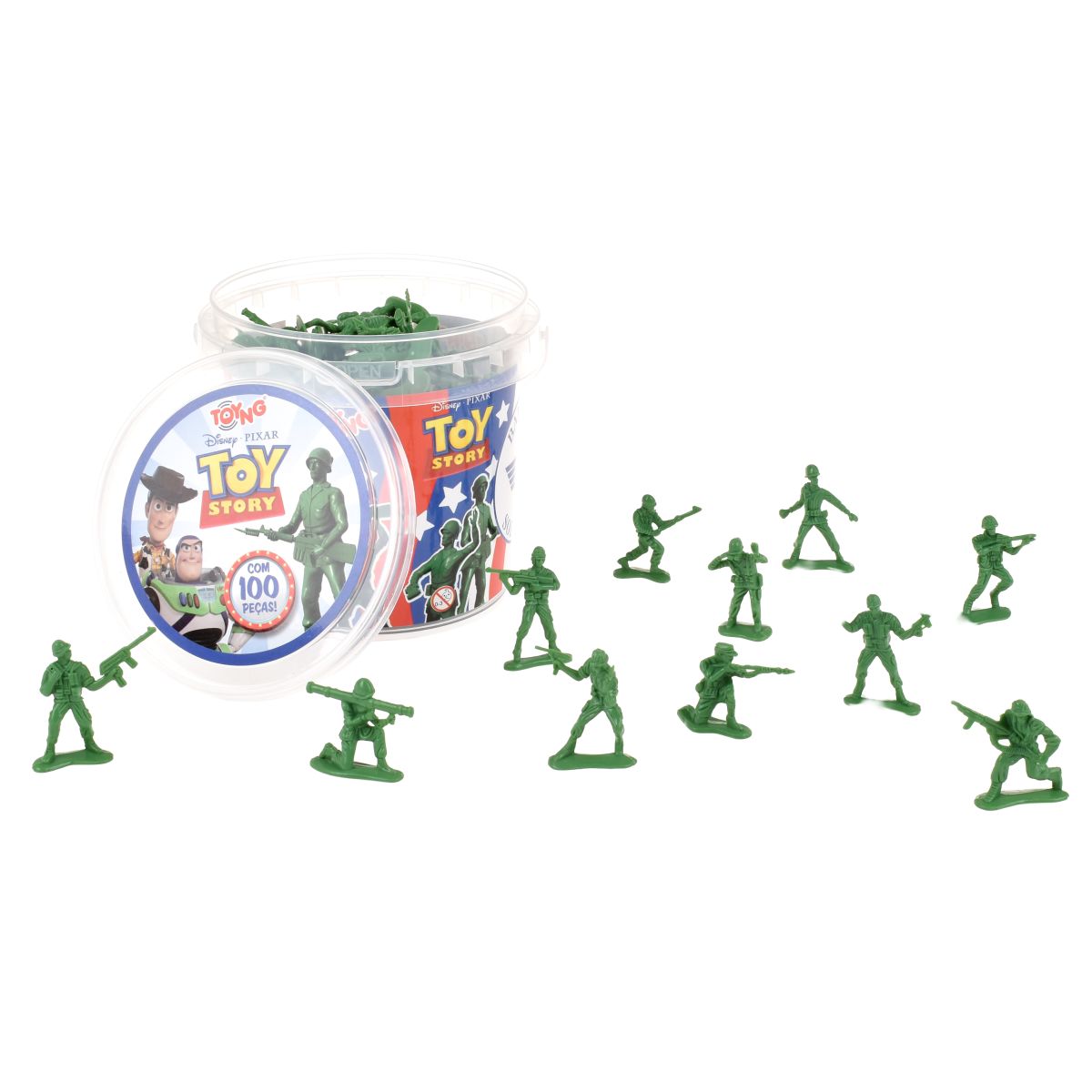 Balde 100 Soldaditos 4 Cm Toy Story Ansaldo 37742
