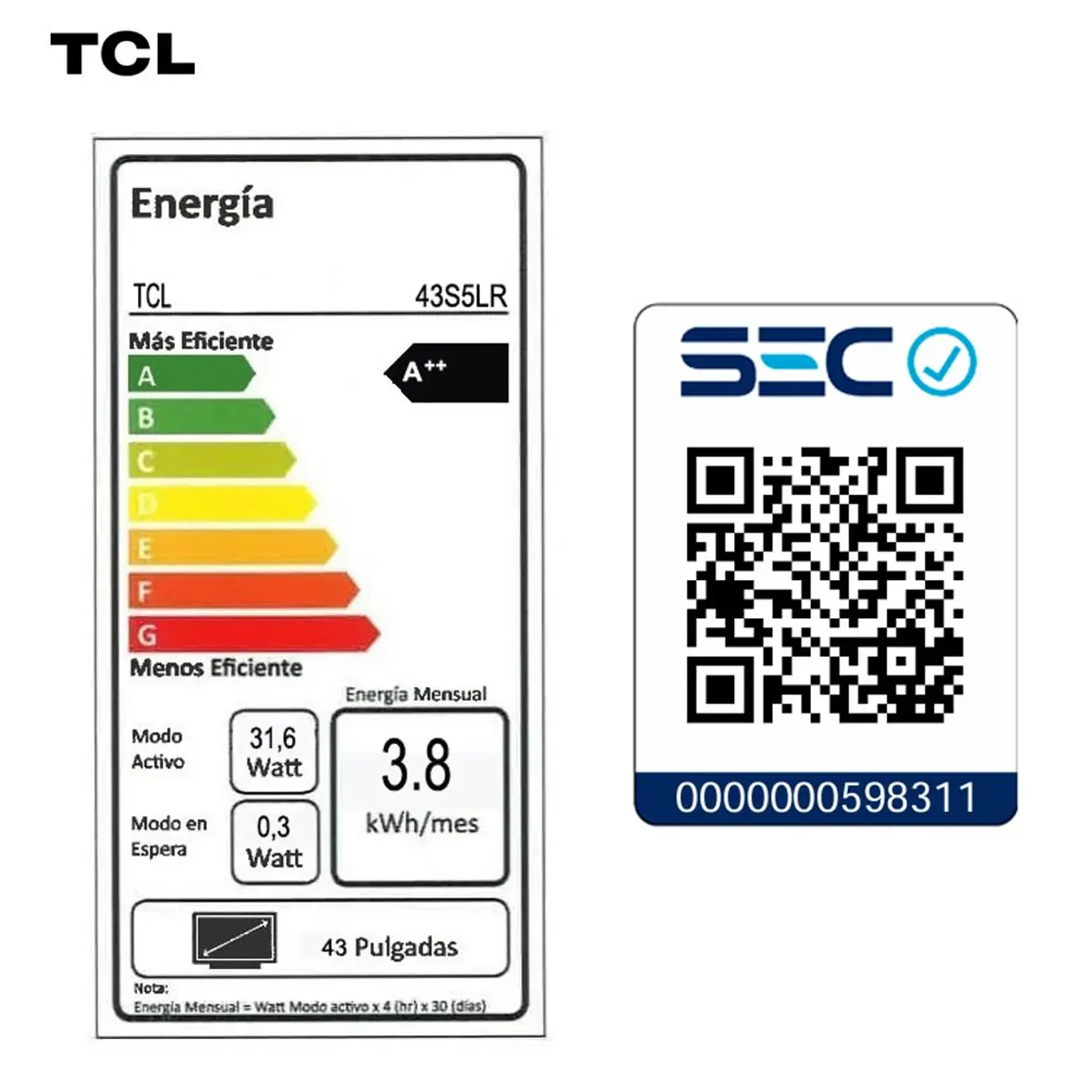 Smart TV TCL Roku TV 43