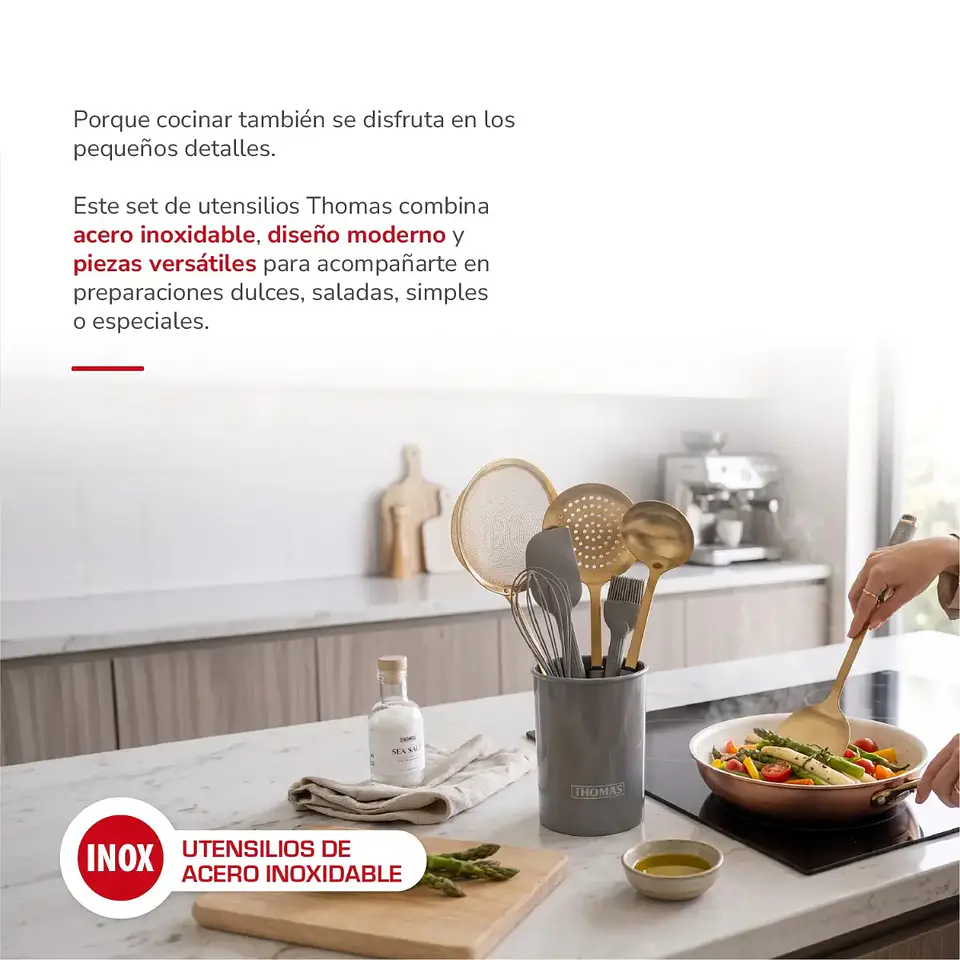 Set de Utensilios Acero Inoxidable TH-MUT08D 2