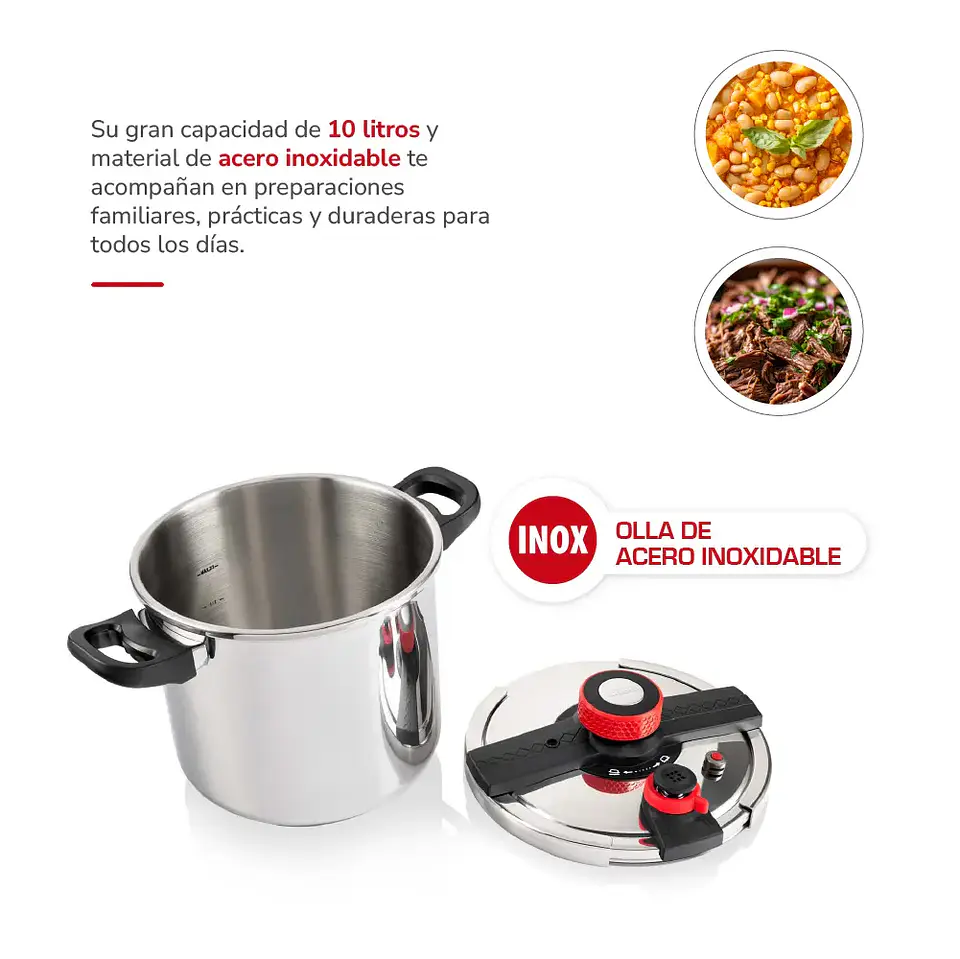 Olla a Presión Acero Inox 10lts TH-MOP10I 2