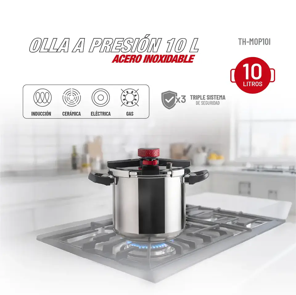 Olla a Presión Acero Inox 10lts TH-MOP10I 4