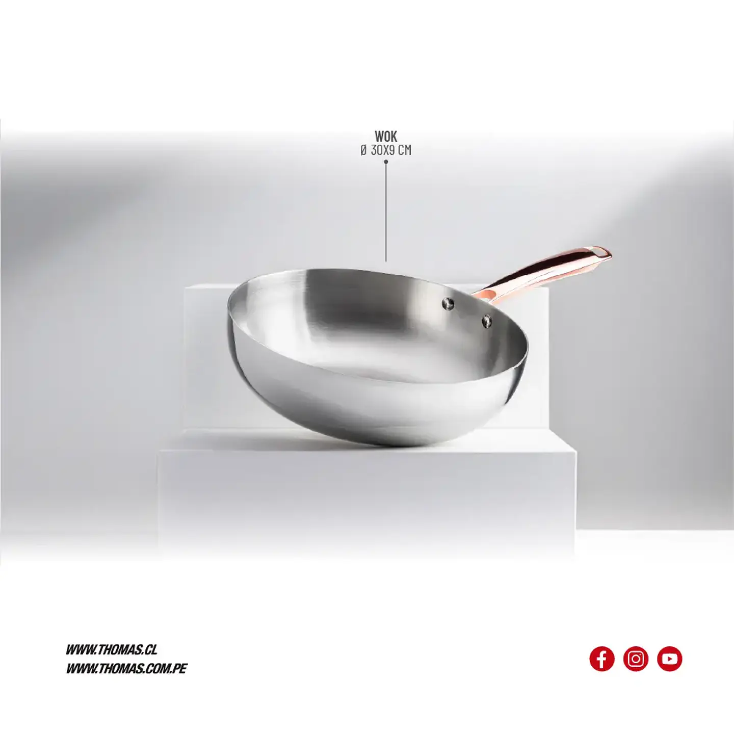 Wok 30cm Acero Inoxidable TH-MWK30I 2