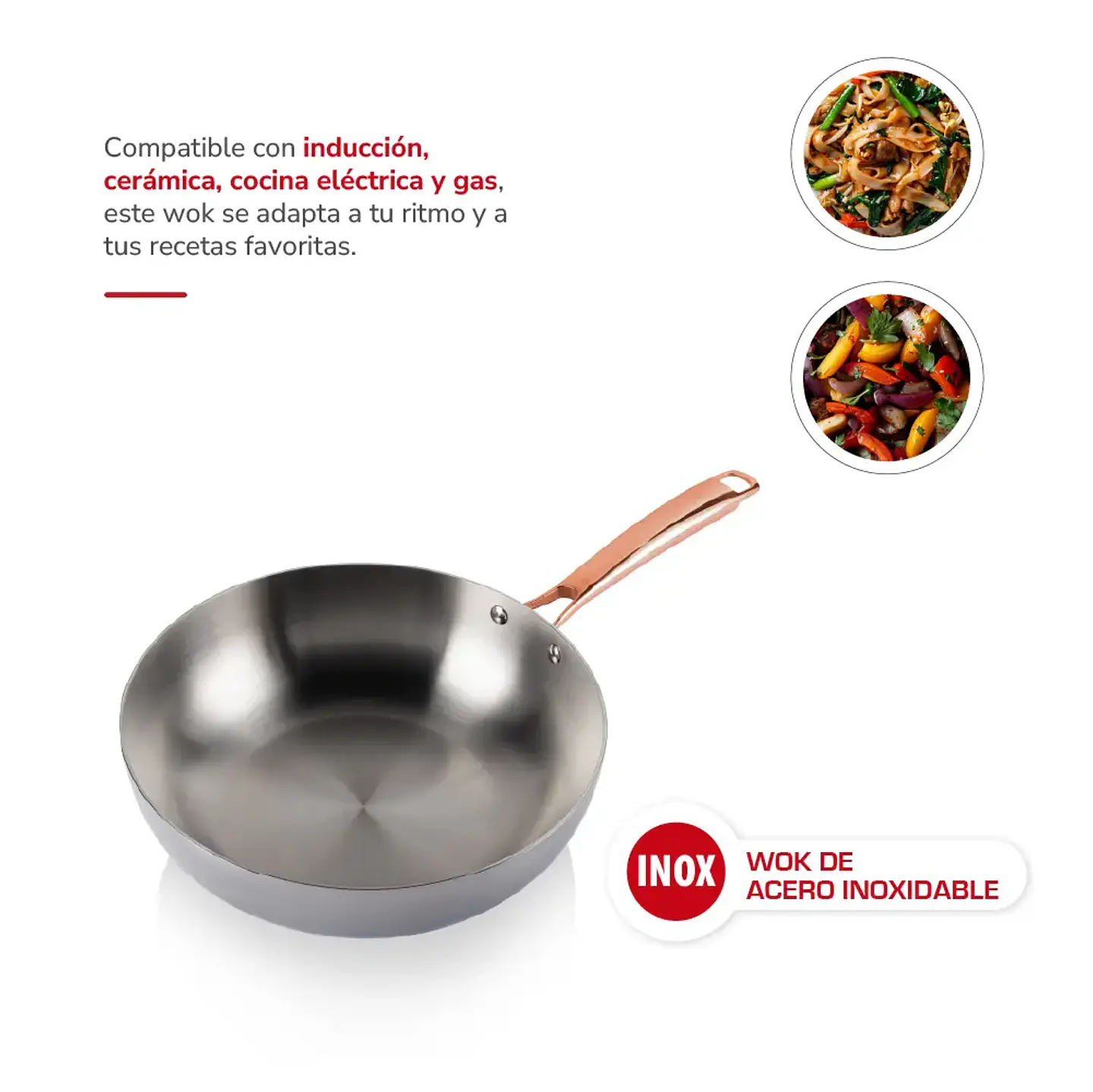 Wok 30cm Acero Inoxidable TH-MWK30I 4