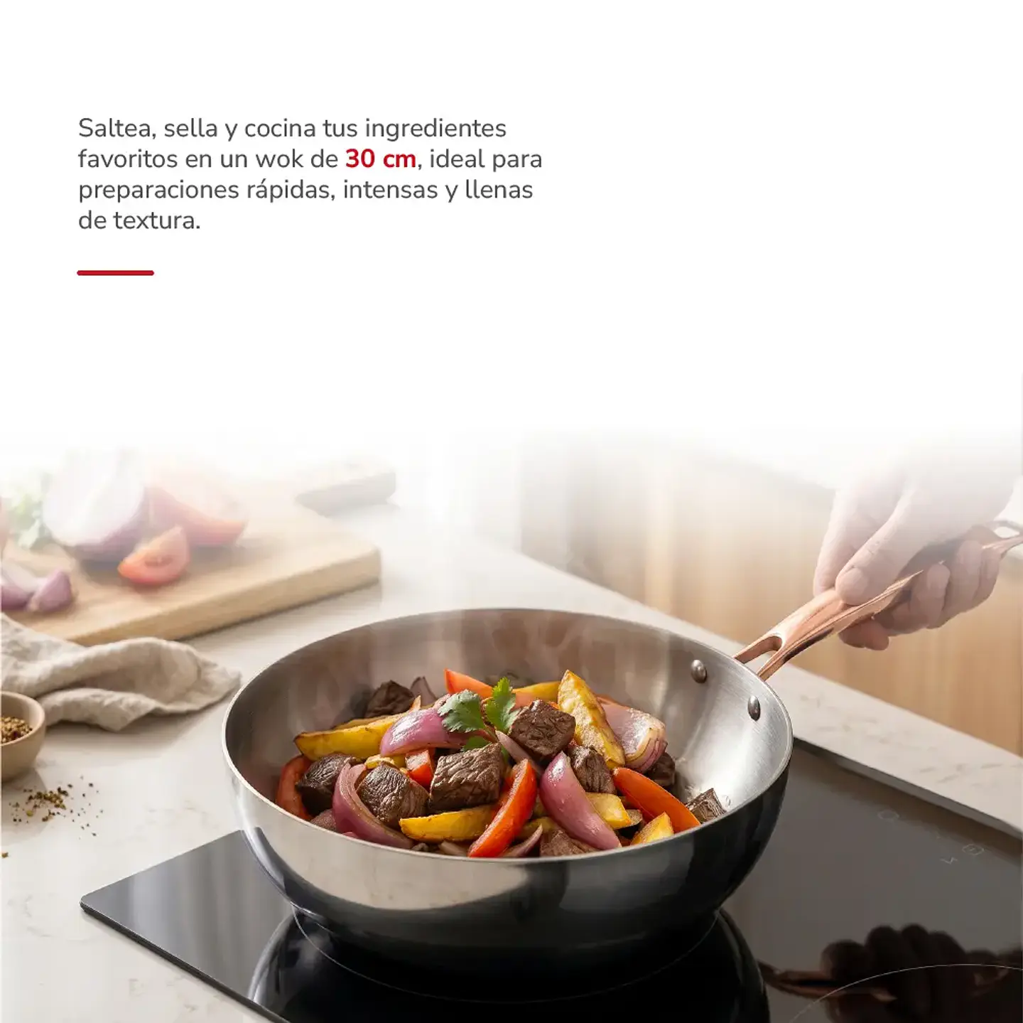 Wok 30cm Acero Inoxidable TH-MWK30I 5