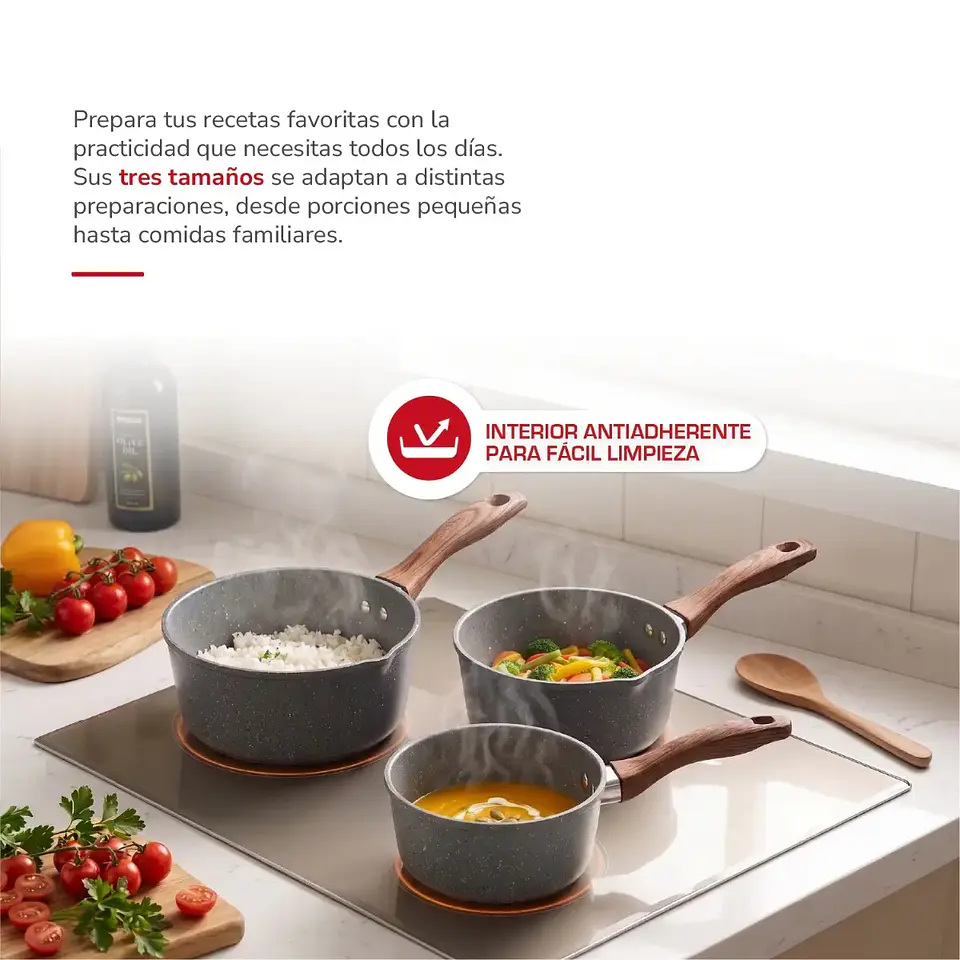 Set de Ollas Antiadherente TH-MCA03N 8