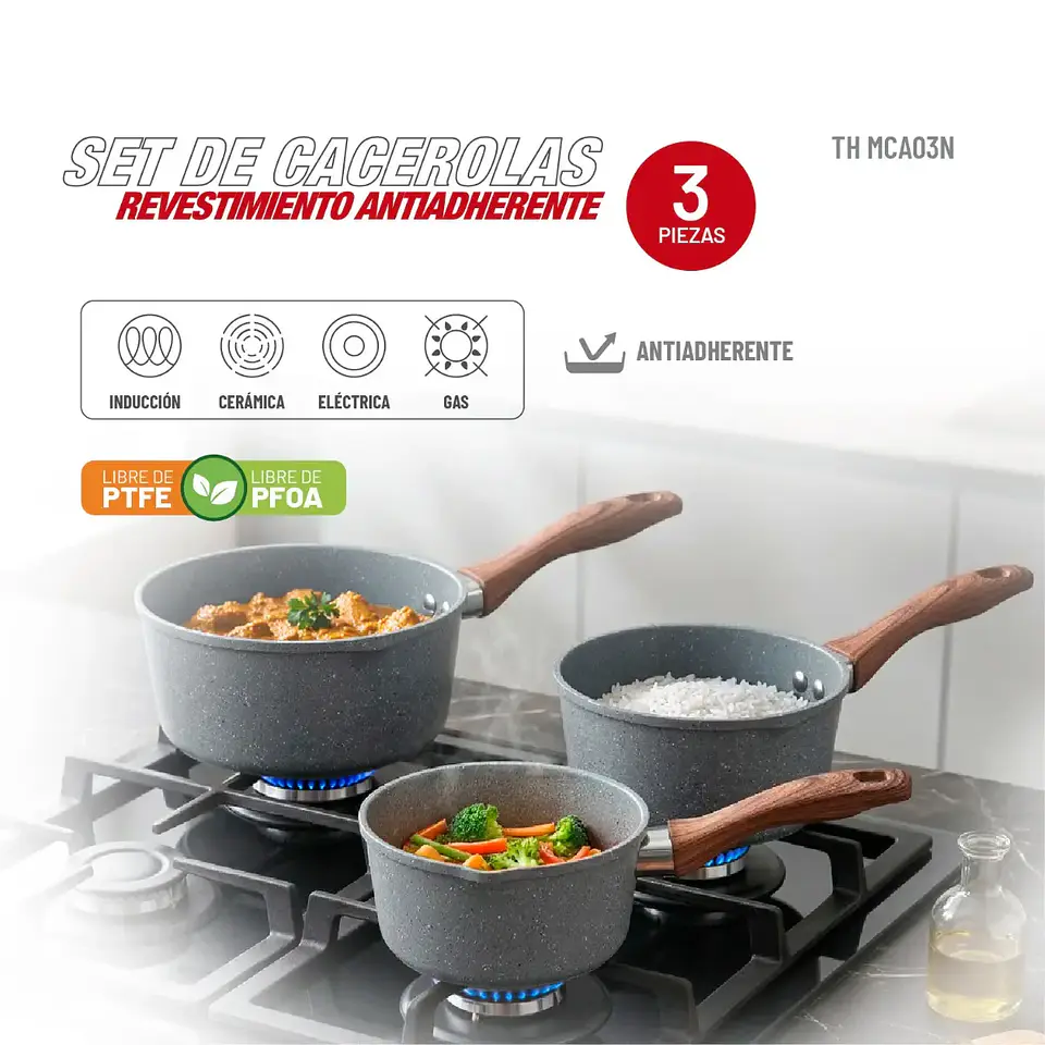 Set de Ollas Antiadherente TH-MCA03N 9