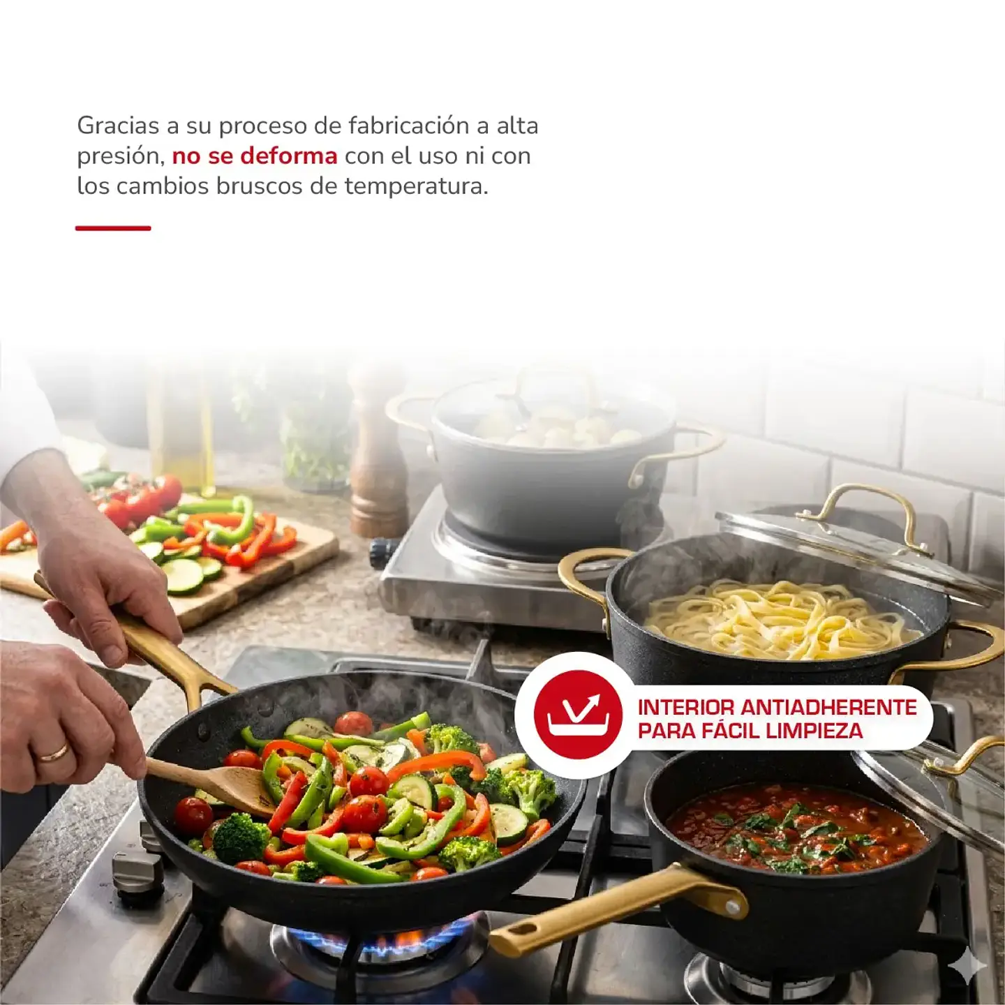Bateria de cocina Aluminio Fundido Gris 7pzas TH-MB07 6