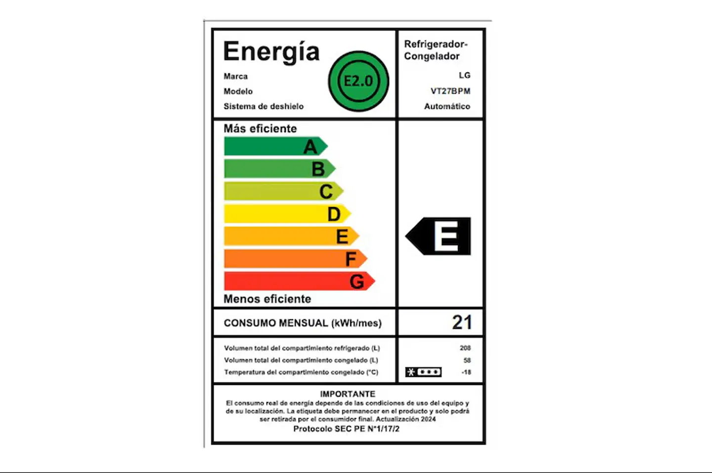 Refrigerador Top Freezer 266L Smart Inverter VT27BPM.AEPPECL 5