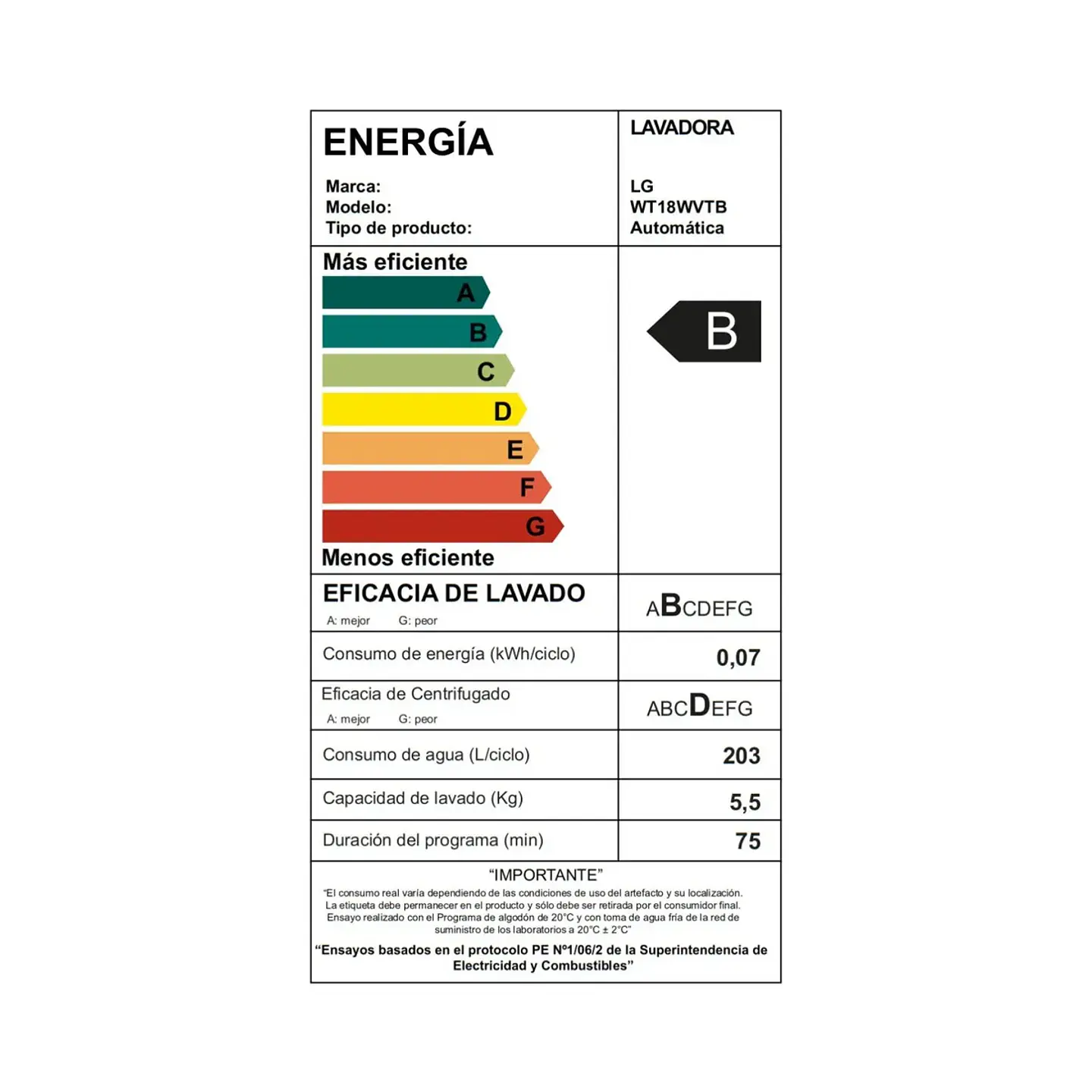 Lavadora Carga Superior 18Kg Wt18Wvtb Blanco Lg WT18WVTB.ABWPECL 10