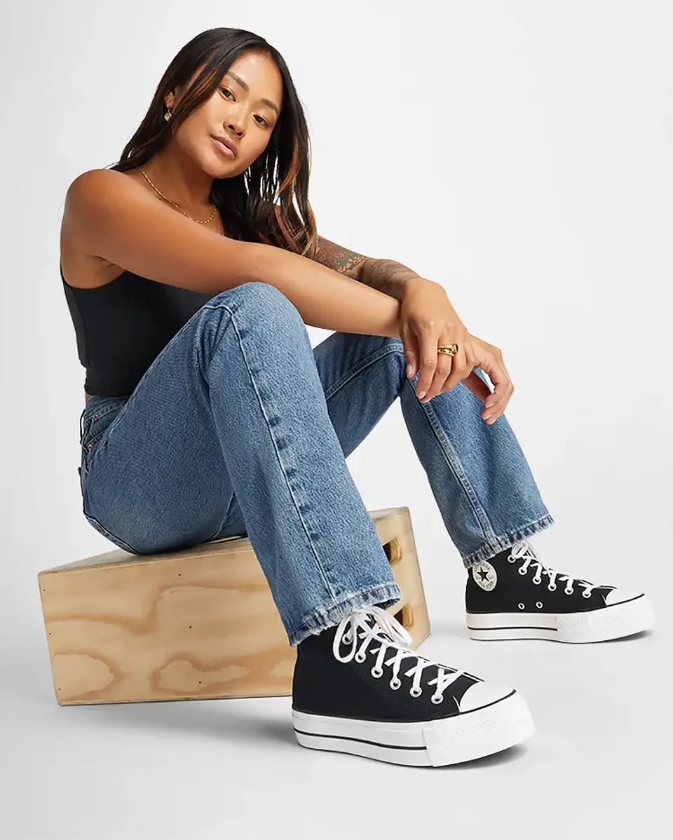 Zapatilla C/caña Mujer Chuck Taylor All Star Lift Urbano Converse 560845c Black 5 1/2 5