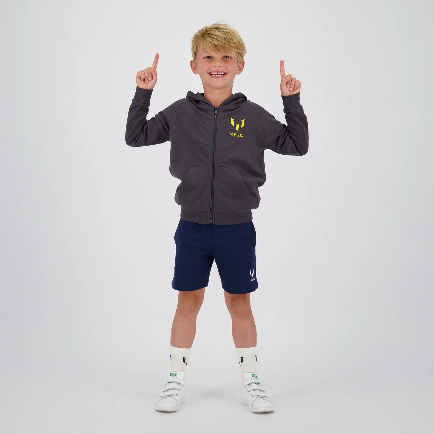 Polerón Niño con Cierre Frontal Mini Logo Messi C132KBN34803 – Gris 3