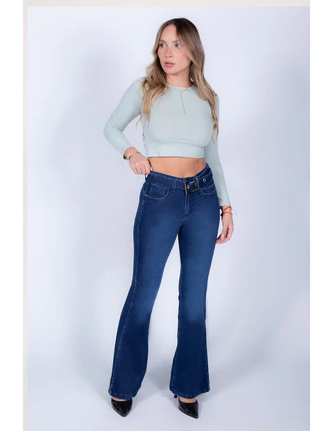 Jeans Mujer T/a Flare C/cinturon Mohicano 430900 Denim 36