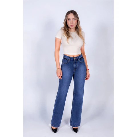 Jeans Mujer T/a Flare Aplic Mohicano 432300 Denim 36
