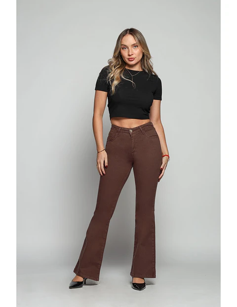 Jeans Mujer T/a Recto Color Mohicano 436604 Cafe 36