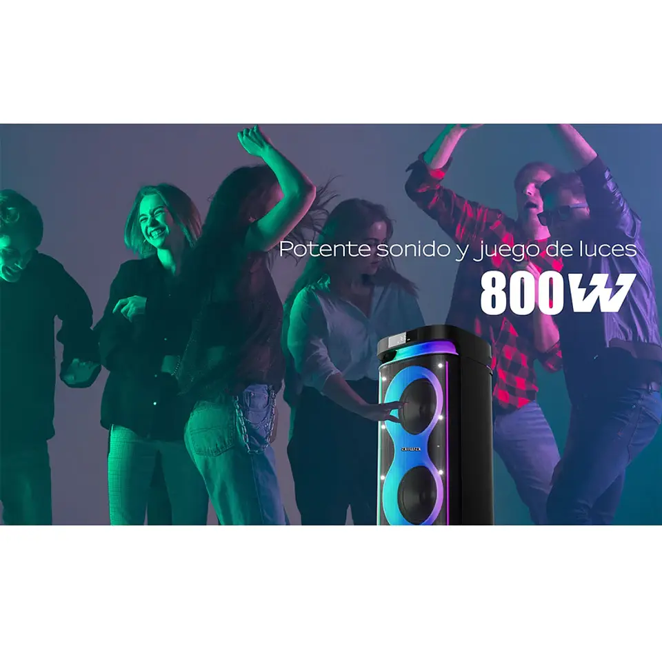 Parlante Bluetooth Portatil Aiwa Karaoke Tws Led Aw-poh5d Negro 5