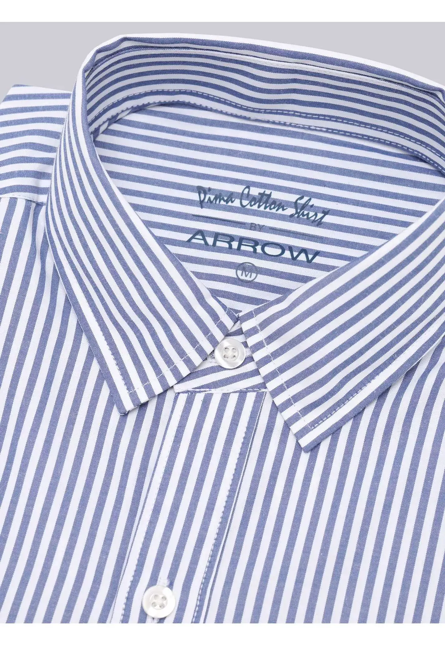 Camisa Hombre M/l Listada Arrow Cm33060az Azul S 2