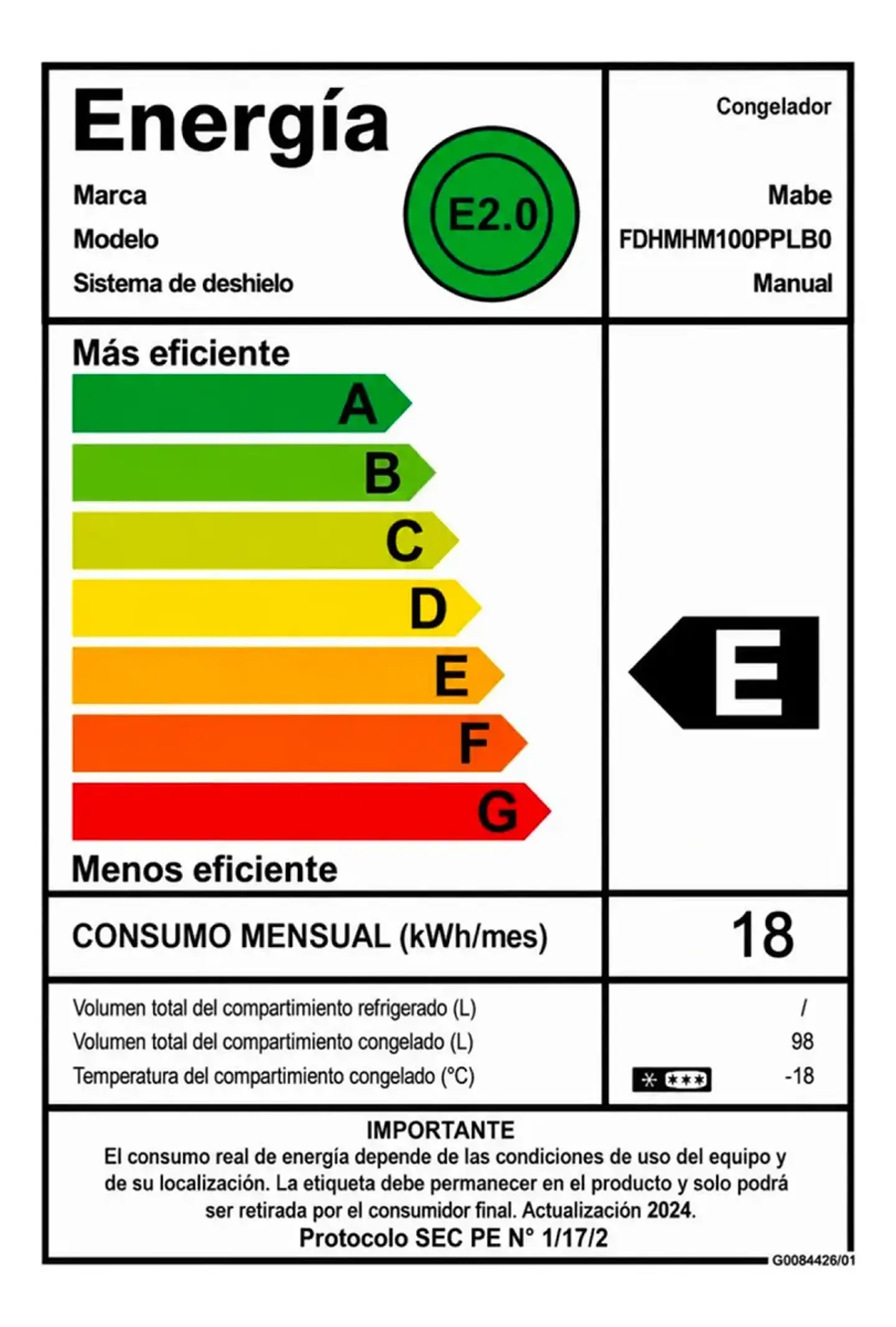 FREEZER HORIZ. 100L MABE  FDHMHM100PPLB0 8