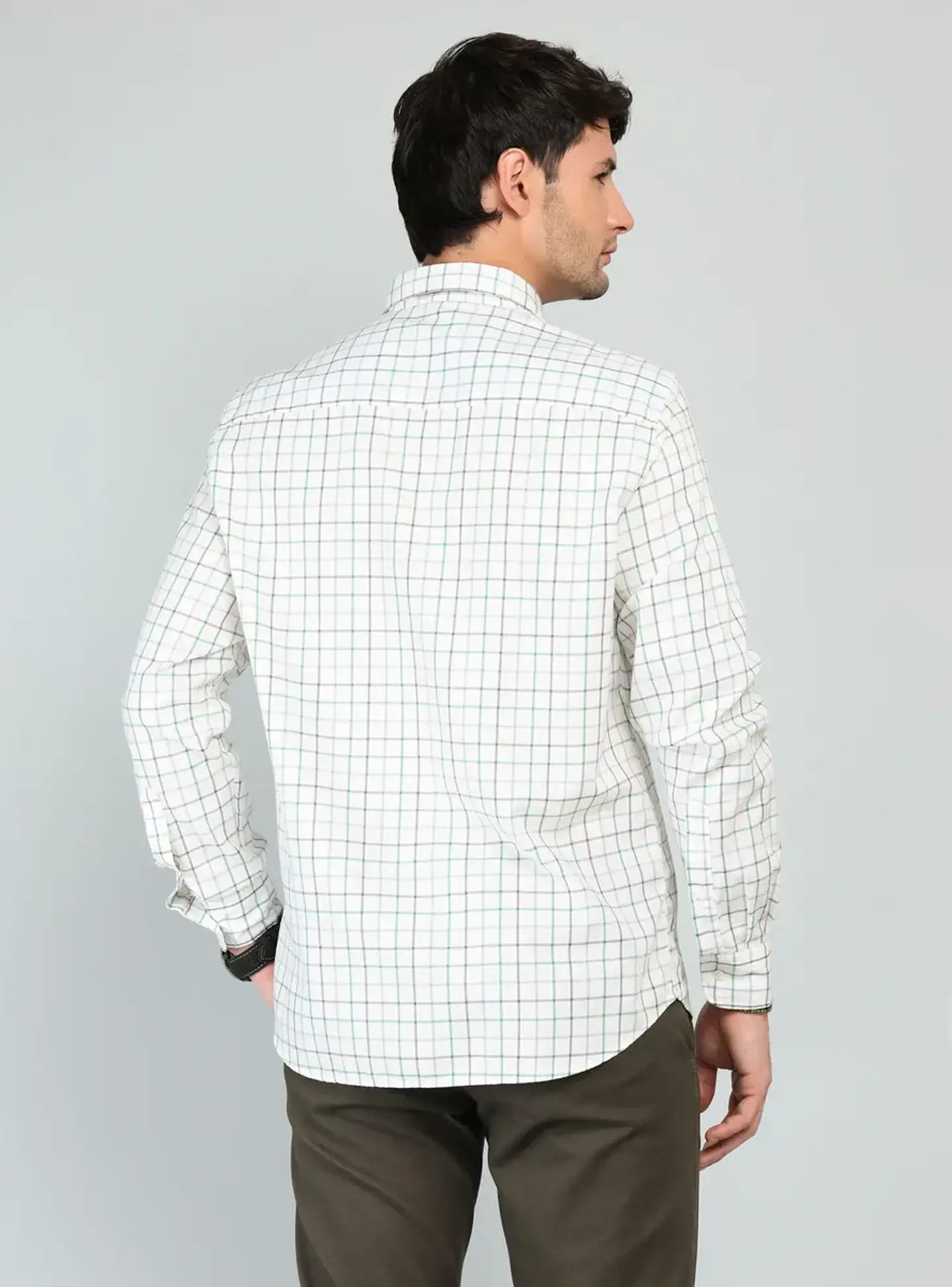 Camisa Hombre M/l Cuadros C/b Arrow Cm33005ve Verde S 2