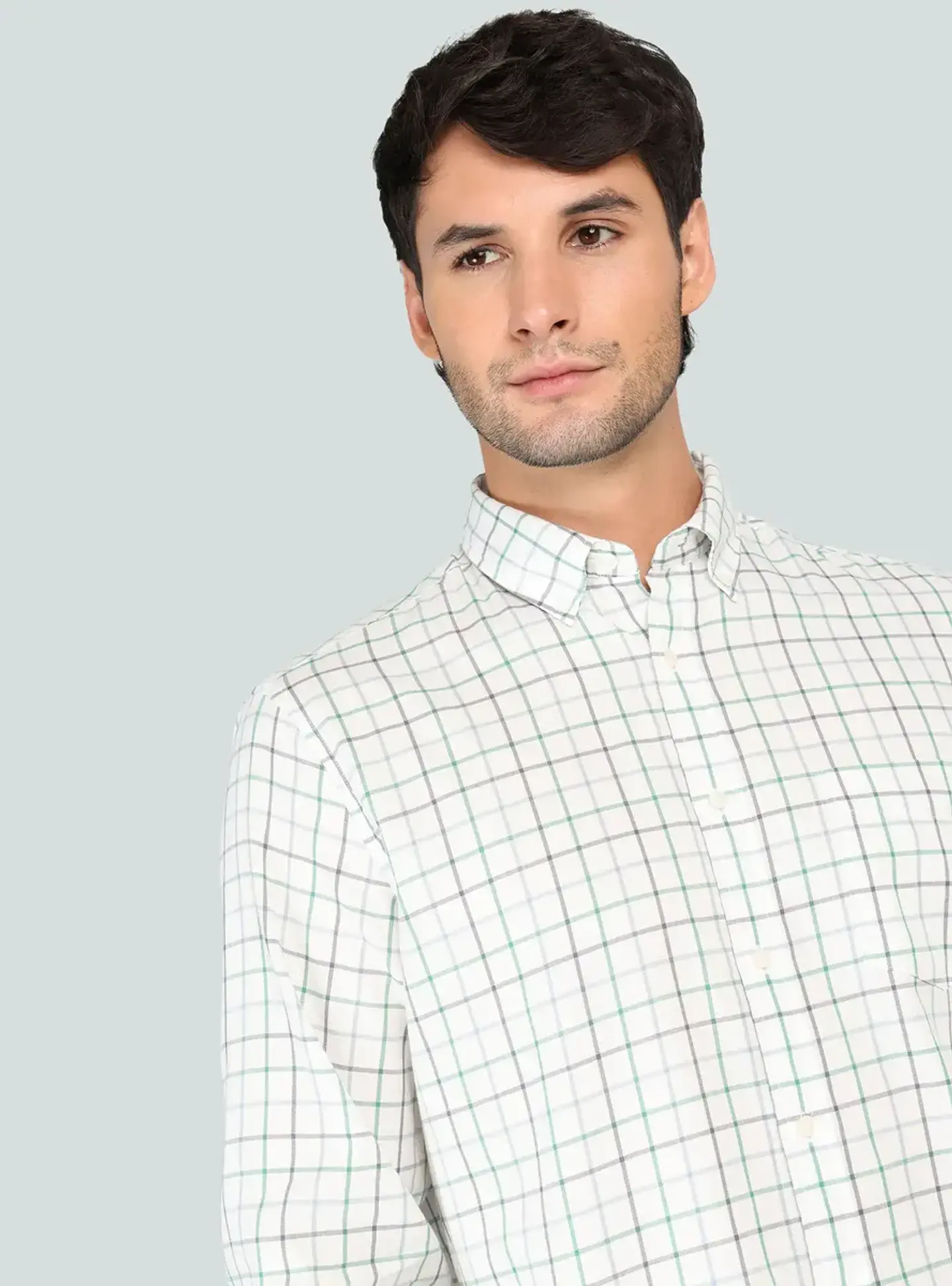 Camisa Hombre M/l Cuadros C/b Arrow Cm33005ve Verde S 3