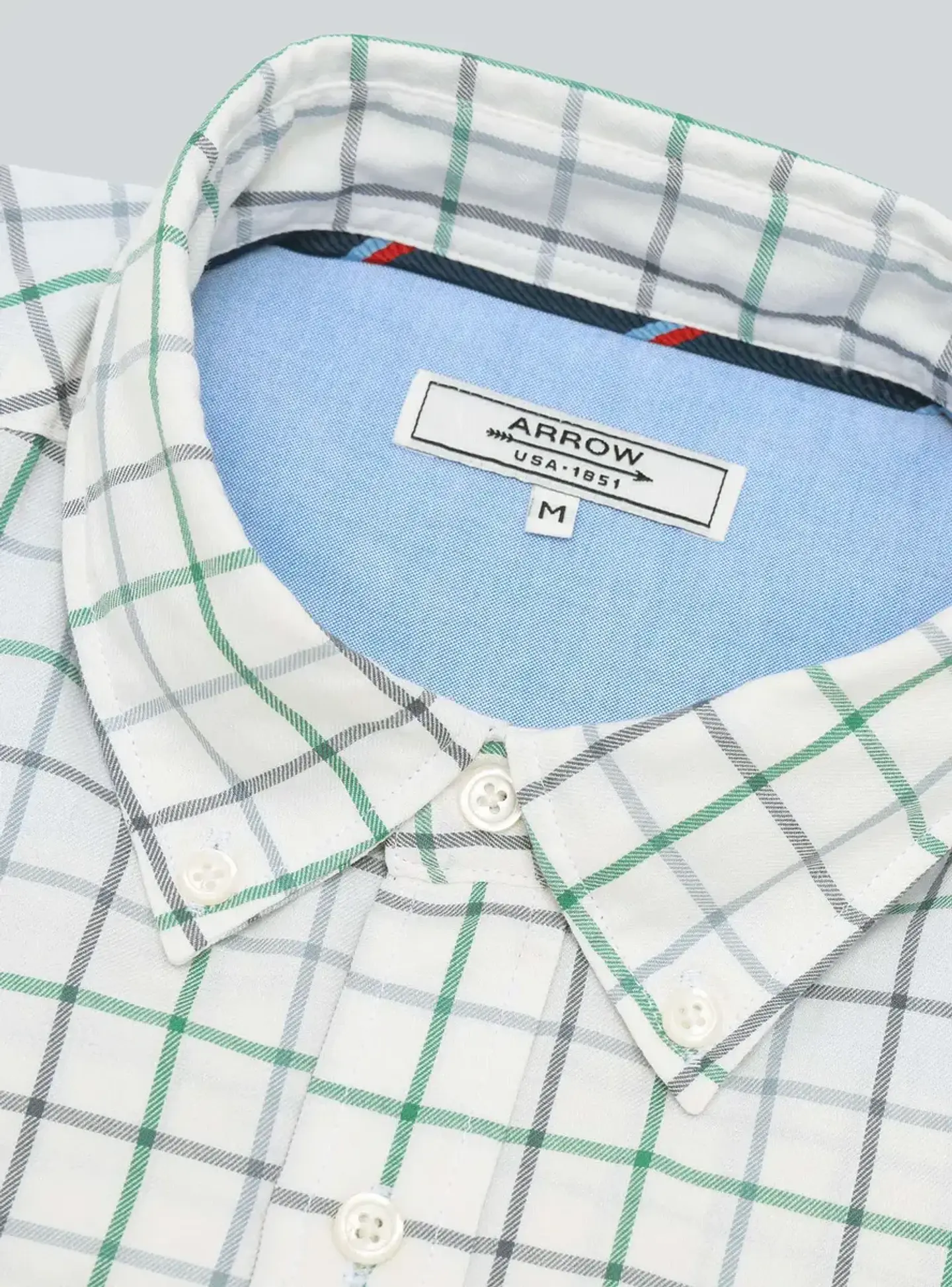 Camisa Hombre M/l Cuadros C/b Arrow Cm33005ve Verde S 5