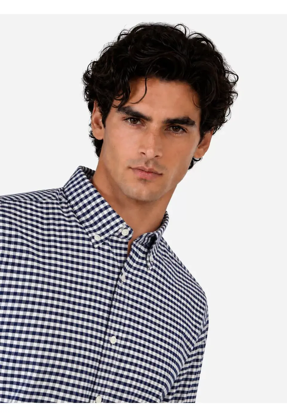 Camisa Hombre M/l Cuadrille S/b Arrow Cm33015az Azul S 2