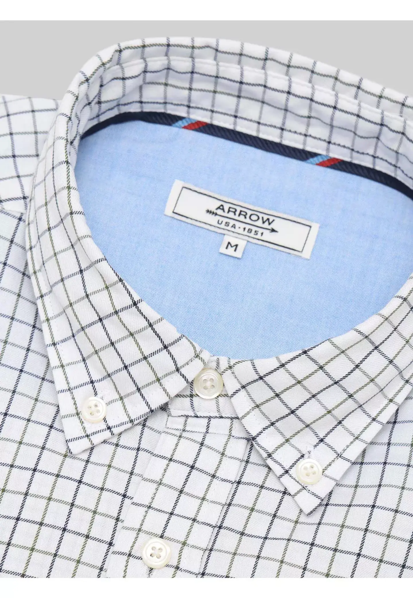Camisa Hombre M/l Cuadros C/b Arrow Cm33004ve Verde S 2