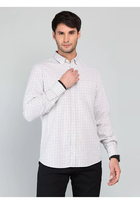 Camisa Hombre M/l Cuadros C/b Arrow Cm33004ve Verde S
