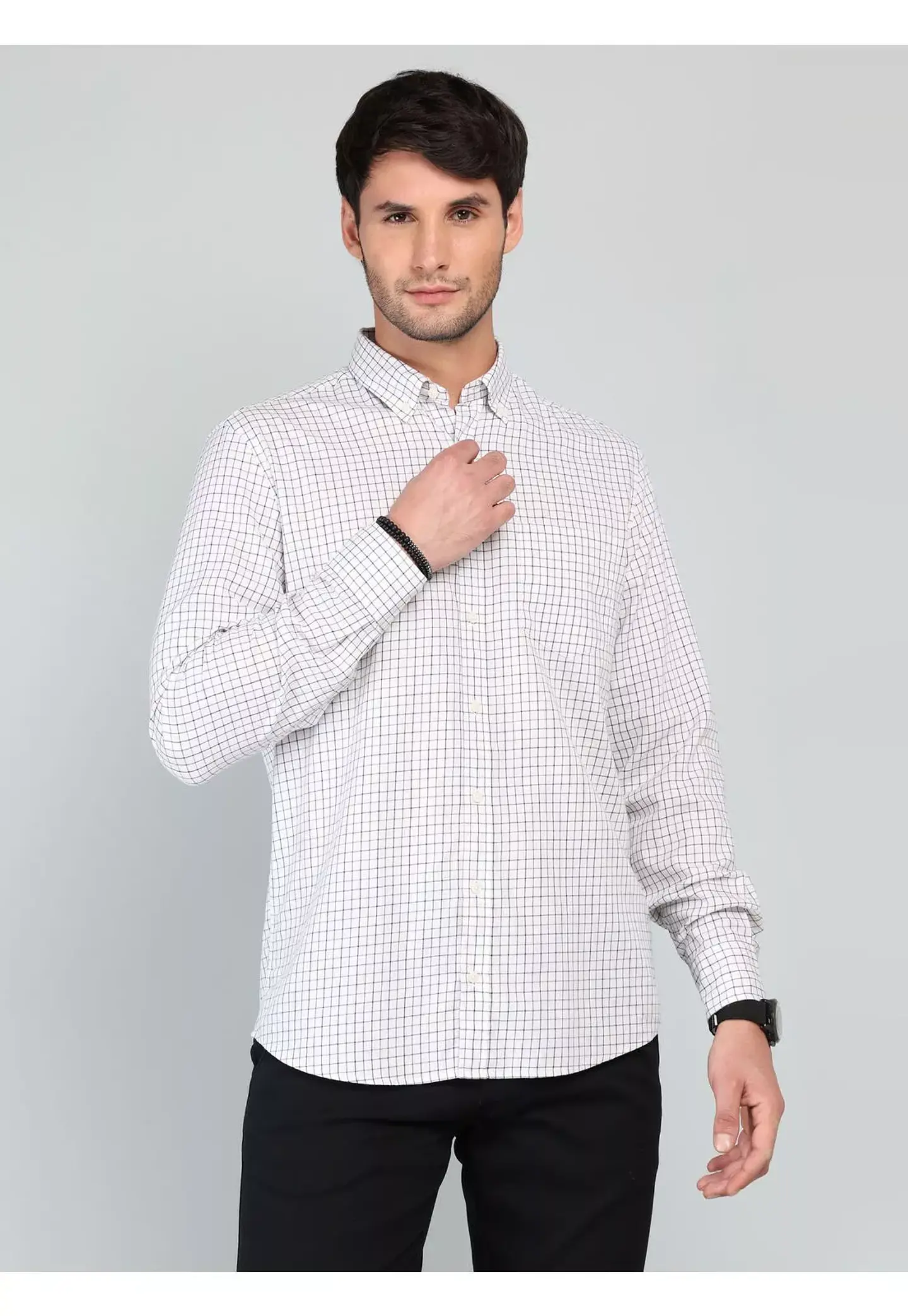 Camisa Hombre M/l Cuadros C/b Arrow Cm33004ve Verde S 1