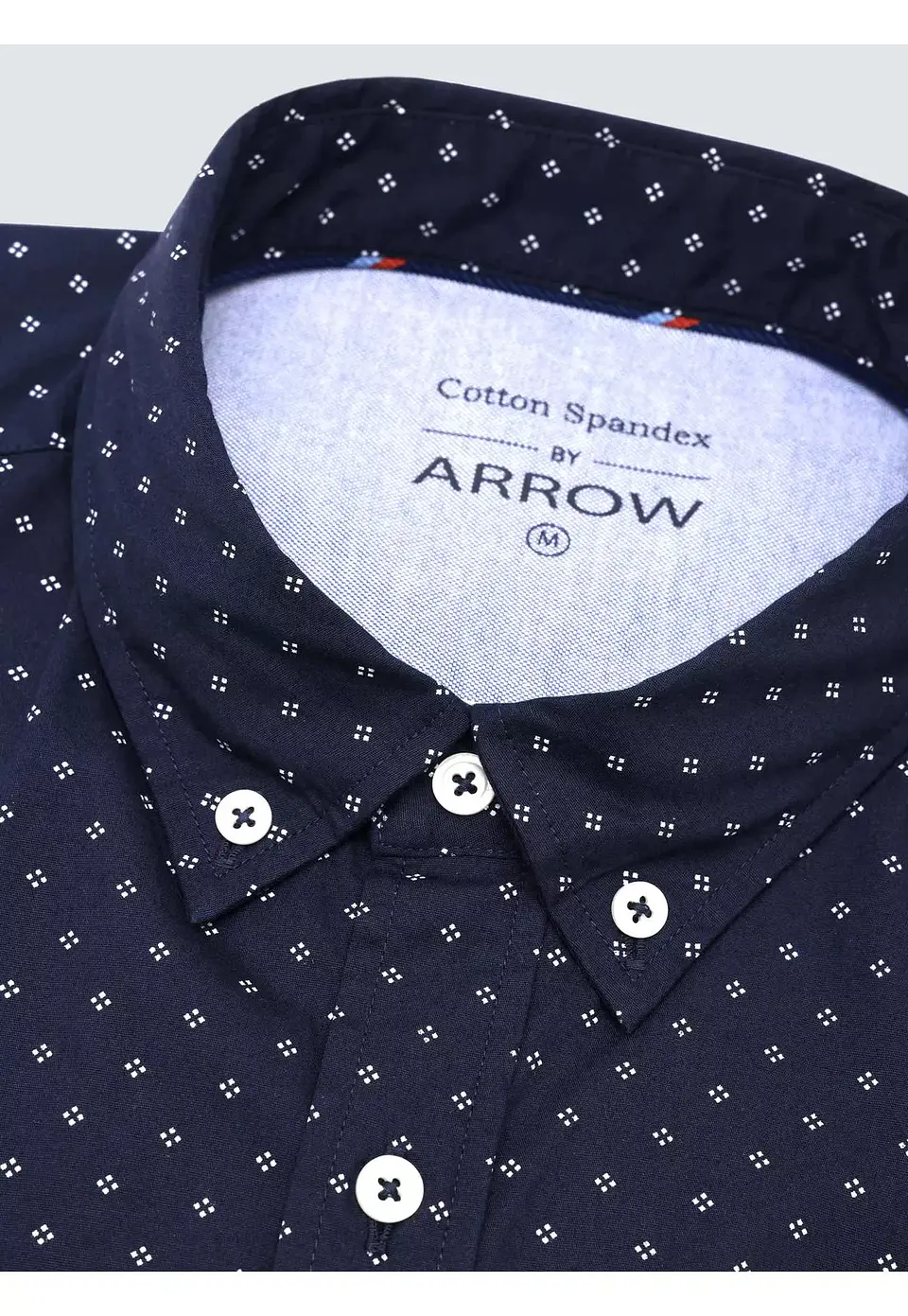 Camisa Hombre M/l Full Print S/b Spandex Arrow Cm33011az Azul L 3
