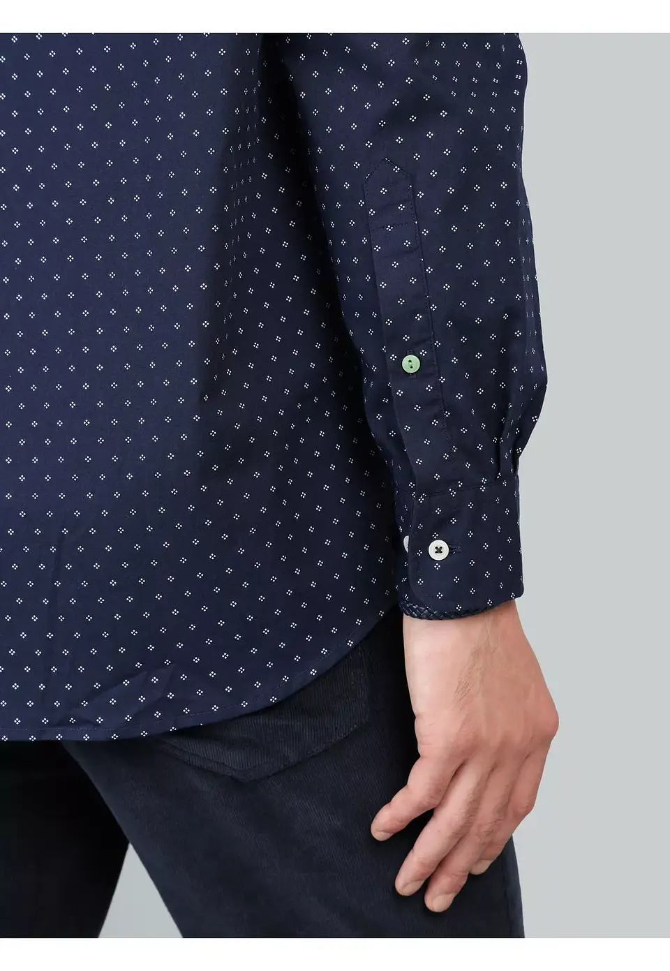 Camisa Hombre M/l Full Print S/b Spandex Arrow Cm33011az Azul L 4