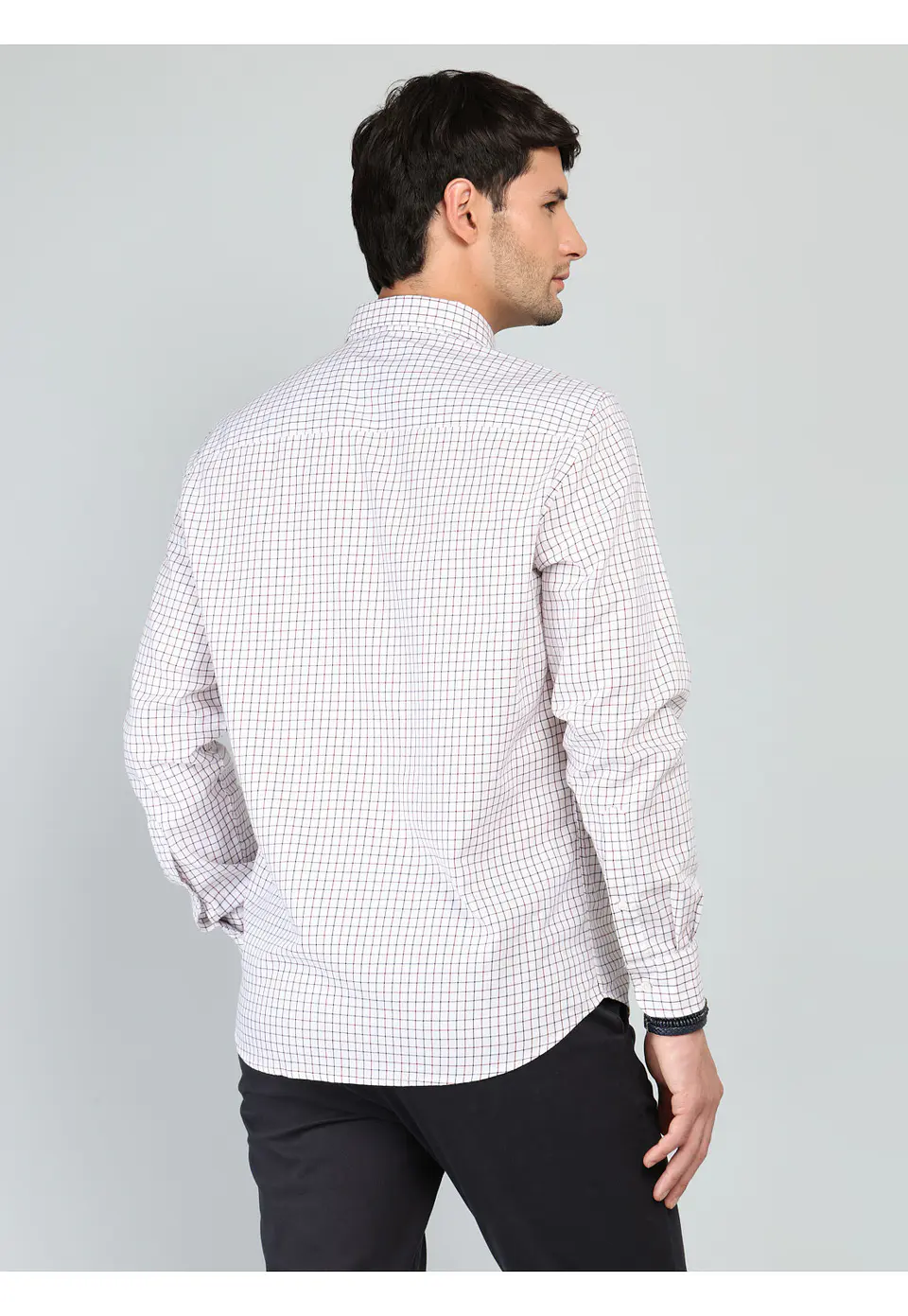 Camisa Hombre M/l Cuadros C/b Arrow Cm33004ro Rojo S 2