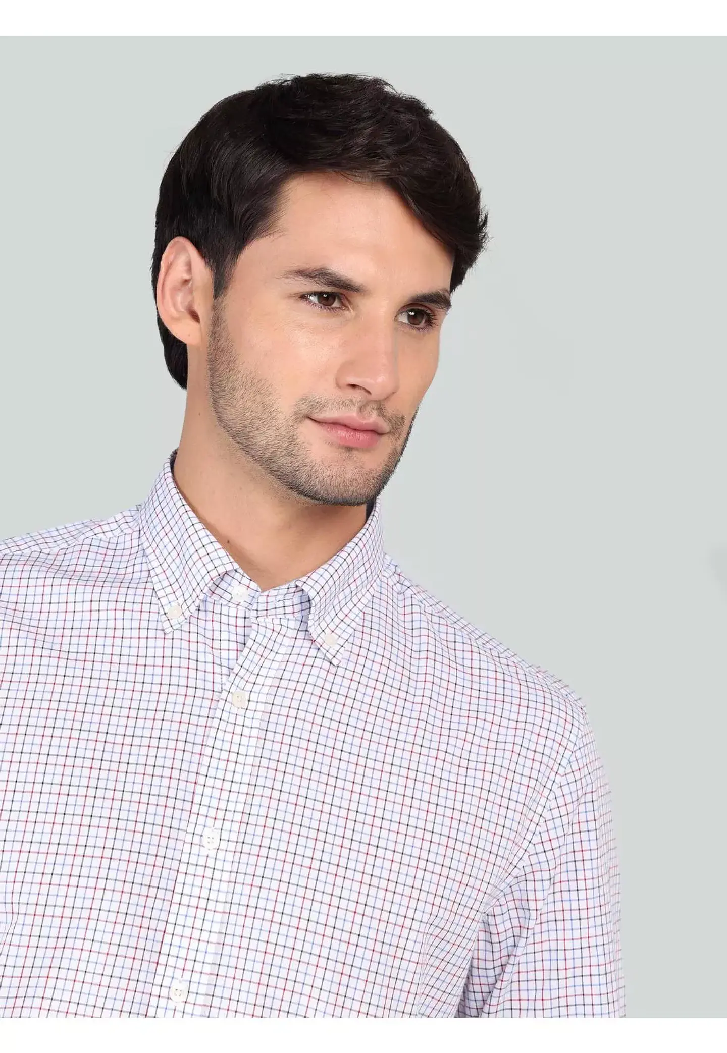 Camisa Hombre M/l Cuadros S/b Arrow Cm33003ro Rojo S 2
