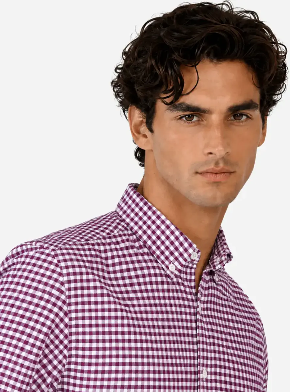 Camisa Hombre M/l Cuadrille S/b Arrow Cm33015bu Burdeo S 2