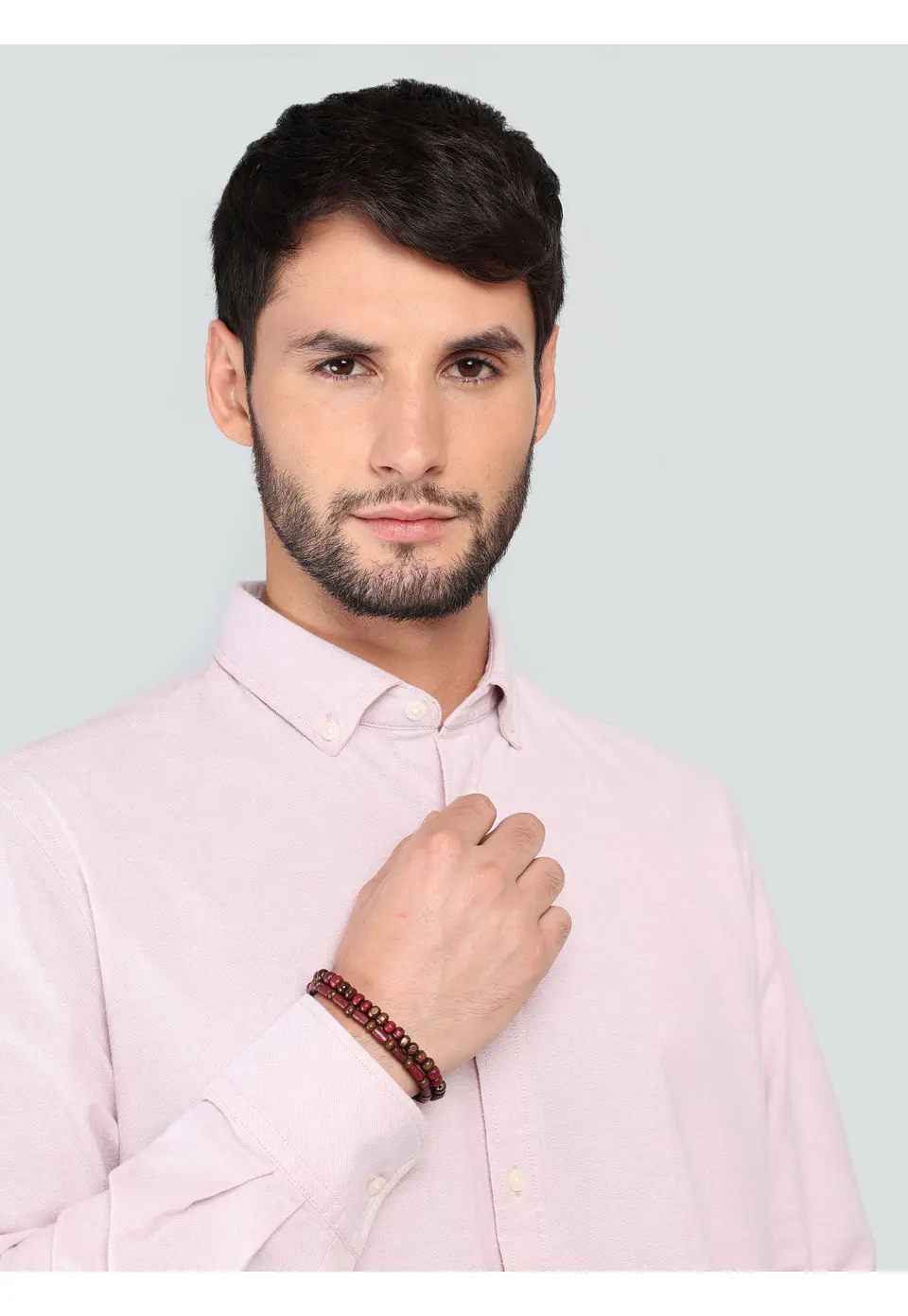 Camisa Hombre M/l Oxford Lisa S/b Spandex Arrow Cm33001ro Rojo S 2