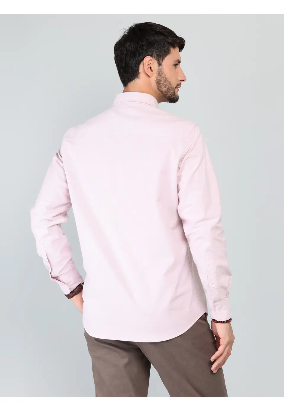 Camisa Hombre M/l Oxford Lisa S/b Spandex Arrow Cm33001ro Rojo S 3